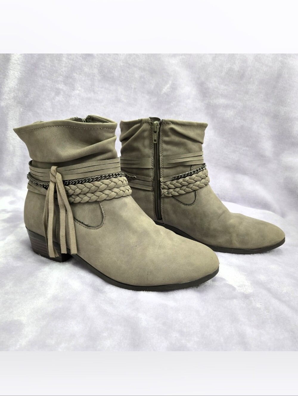 Girl's Wonder Nation Fashion Ankle Booties in Taupe Size 6 Youth/Big Kid